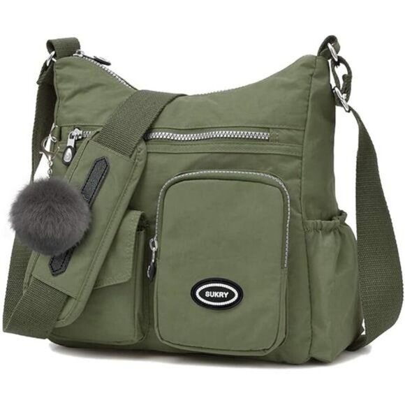 Waterproof Nylon Crossbody Bag with RFID Pocket Travel Shoulder Purse Tote - Picture 7 of 7